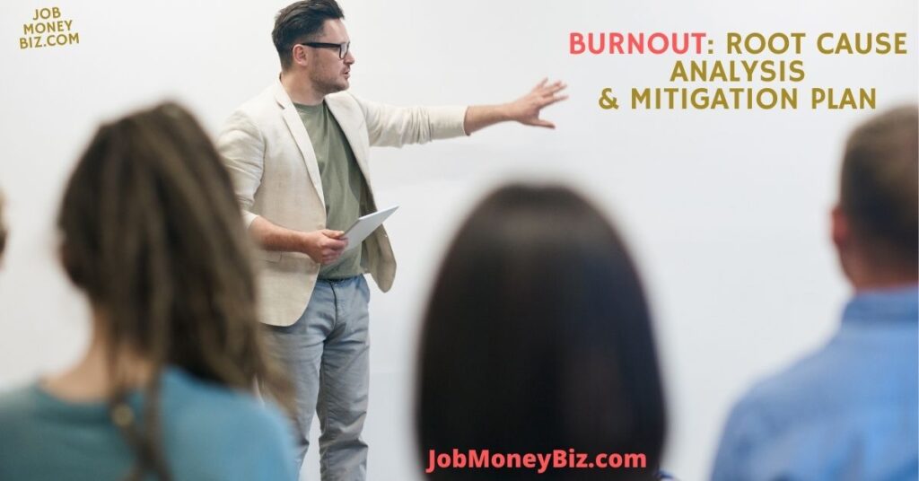 Burnout (job) - root cause analysis and mitigation plan